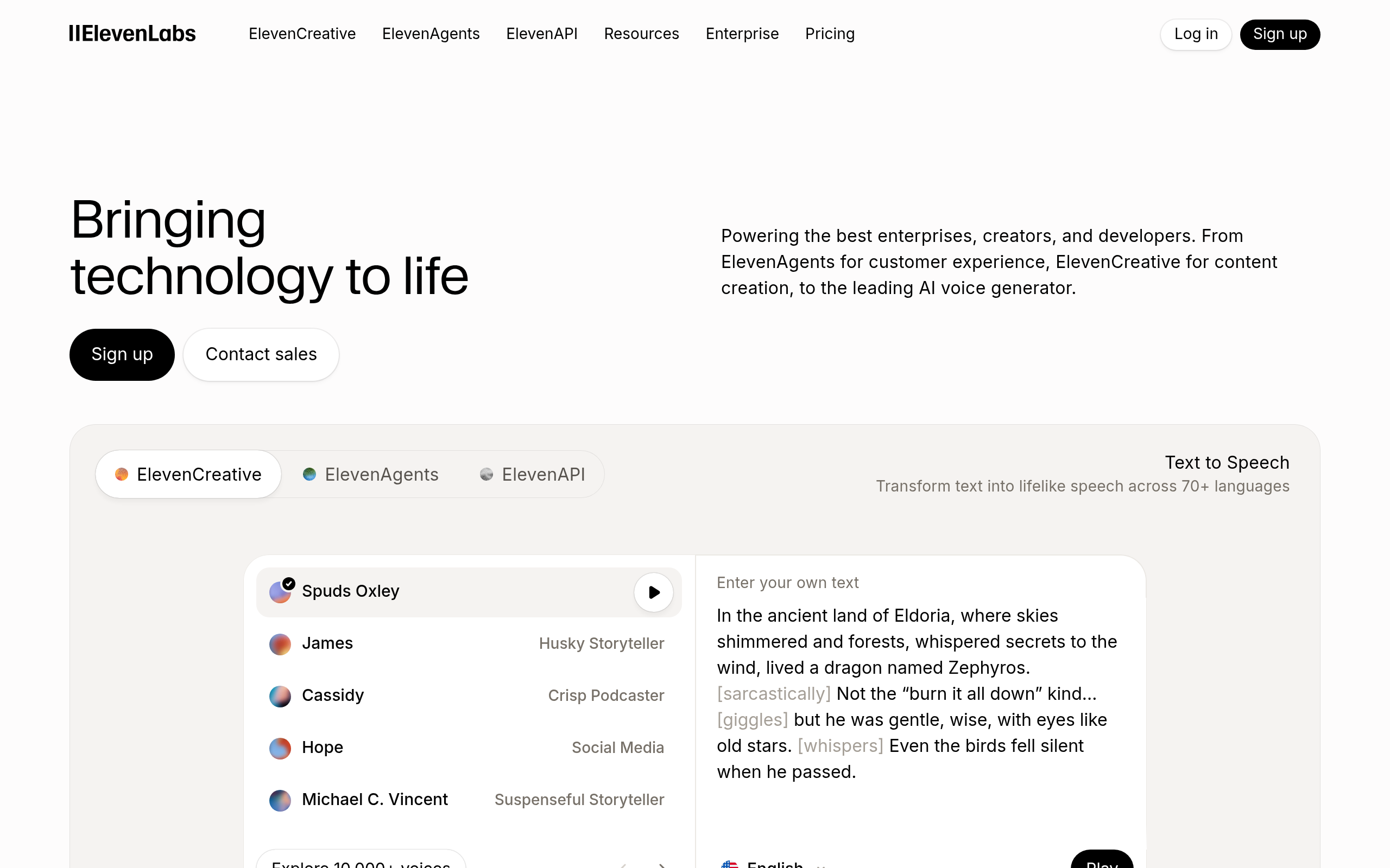 ElevenLabs Screenshot
